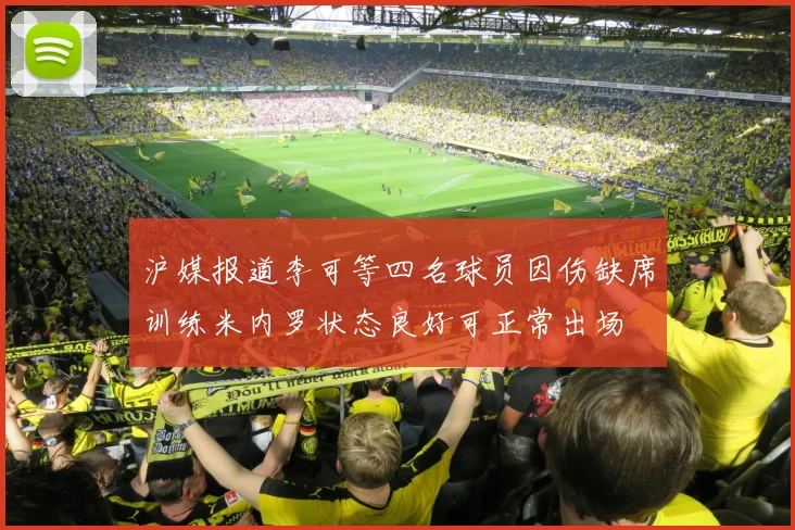 沪媒报道李可等四名球员因伤缺席训练米内罗状态良好可正常出场